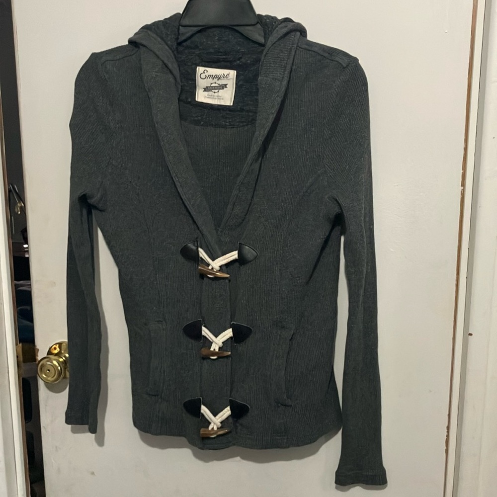 Empyre Charcoal Toggle Cardigan EUC
